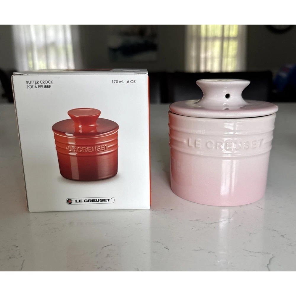 Le Creuset 170ml Butter Crock Shell Pink Stoneware NIB